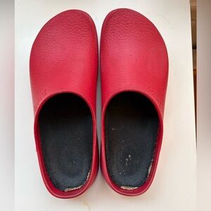 Red Slip-On Birkenstock Super Birki Clogs